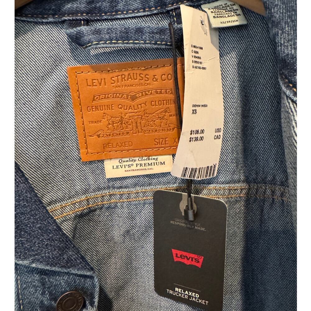 NWT Levi's Premium Relaxed Fit Trucker Jacket Size XS - Picture 7 of 11